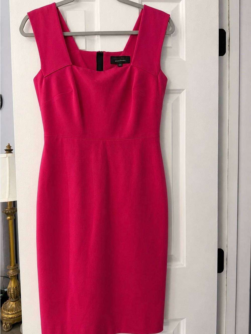 Banana Republic Bright Fuchsia Square-Neck Sheath Dress